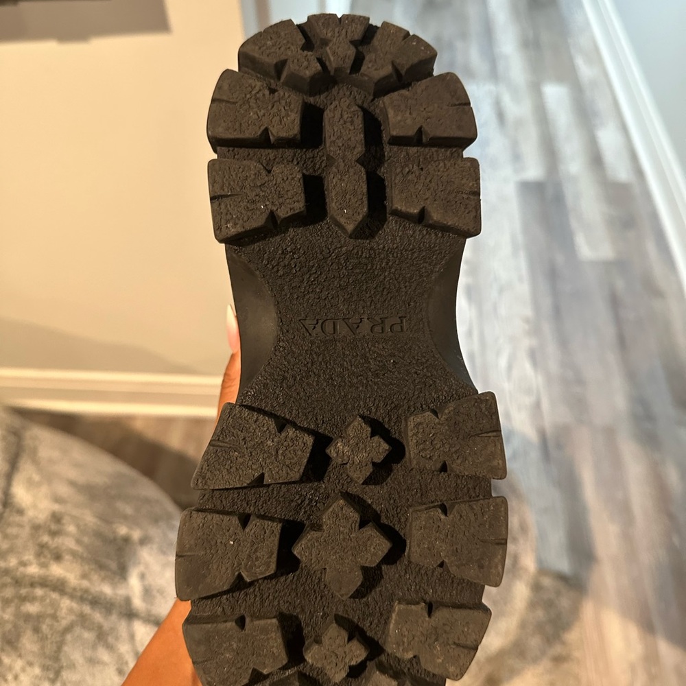 Prada Black Lace-Up Boots with Buckle - Picture 4 of 4